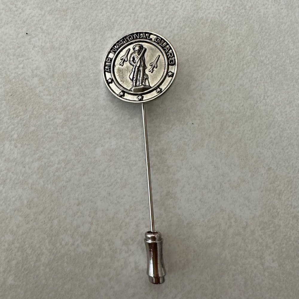 Vintage Air National Guard Air Force silver tone stick pin lapel tack
